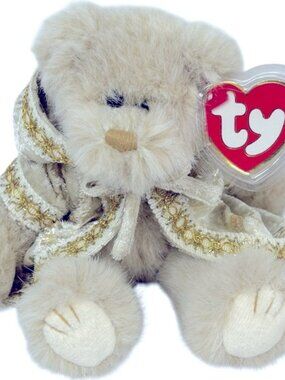 Ty 1993 Gwyndolyn All That Glitters 8” Blonde Bear Wearing Removable Hooded Robe